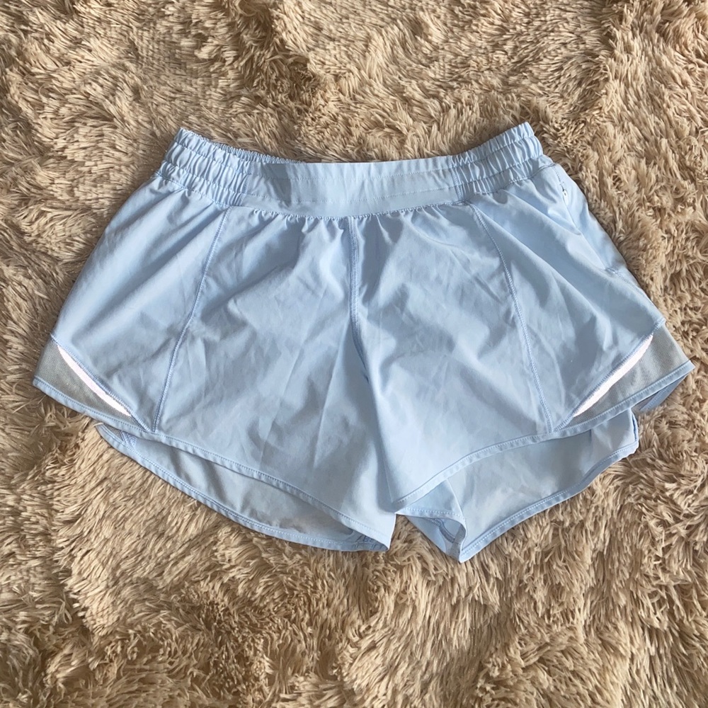 Lululemon light blue hotty hot shorts